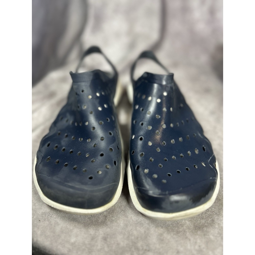 Crocs Men's 11 Navy Blue White Comfort Clogs Slip On Slingback Casual Shoes